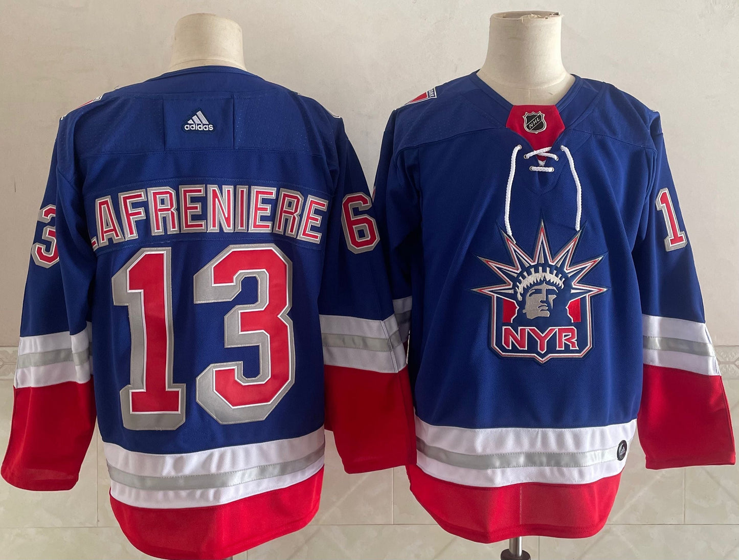 Men's New York Rangers Alexis Lafreniere #13 Blue Game jersey