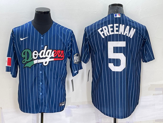 Men's Los Angeles Dodgers Freddie Freeman #5 Blue Authentic Game jersey