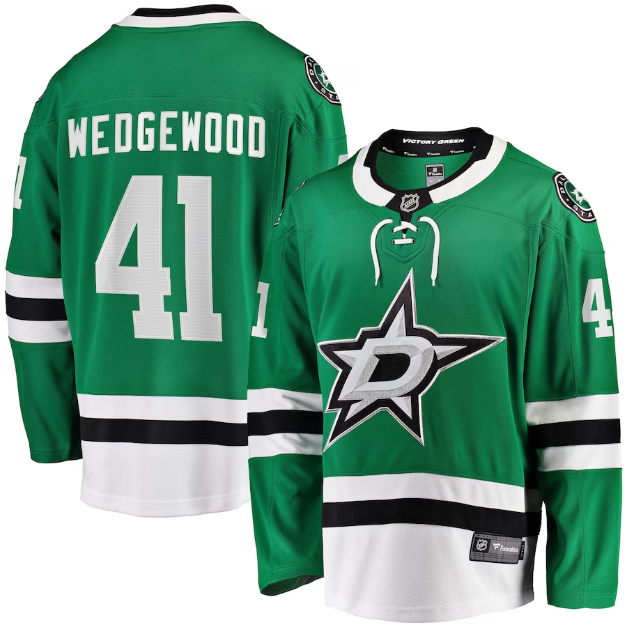 Men's Dallas Stars Scott Wedgewood #41 Kelly Green Home Breakaway Player jersey