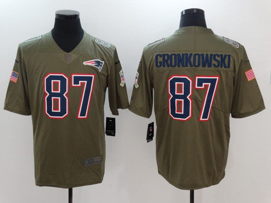 Men's New England Patriots Rob Gronkowski #87 Brown Game jersey