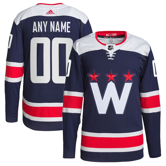Men's Washington Capitals Navy Alternate Authentic Pro Custom jersey