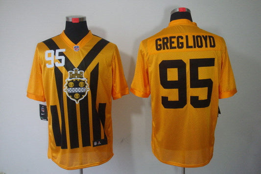 Men's Pittsburgh Steelers Greg Lloyd #95 Gold Game jersey