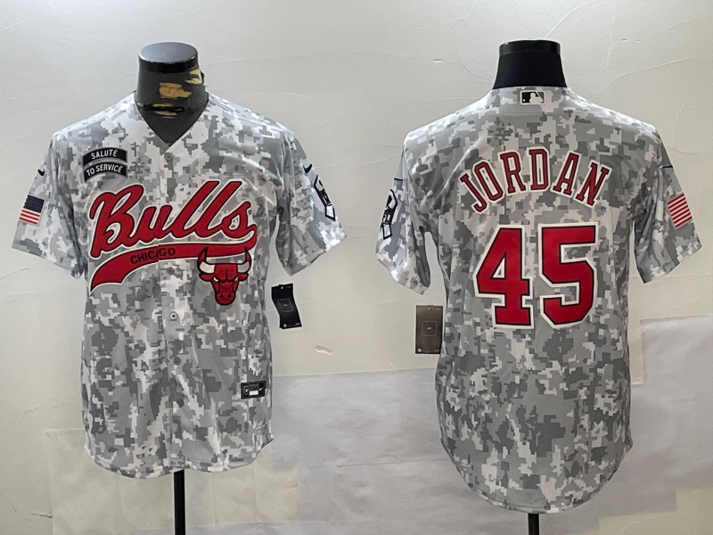 Men's Chicago Bulls Michael Jordan #45 Arctic Camo 2024 Salute to Service Limited Player Jersey