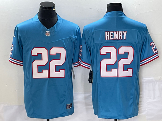 Men's Tennessee Titans Derrick Henry #22 Light Blue Oilers Throwback Vapor F.U.S.E. Limited jersey