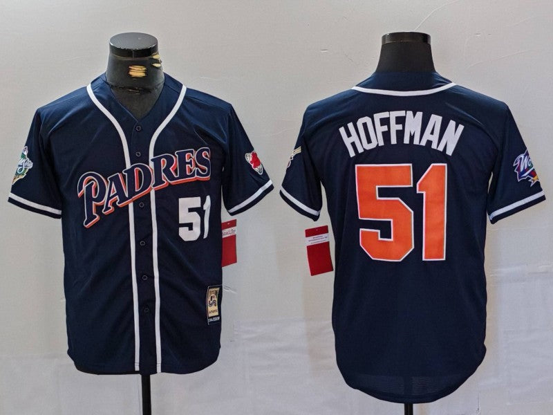 Men's San Diego Padres Trevor Hoffman #51 Navy Replica Player jersey