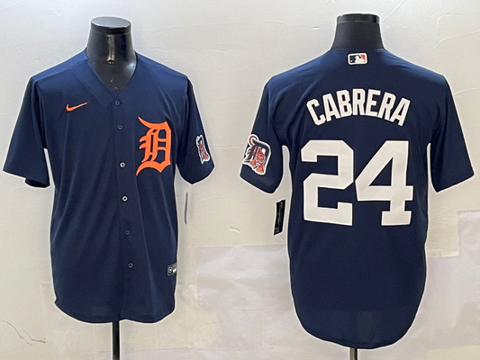 Men's Detroit Tigers Miguel Cabrera #24 Navy Limited Player jersey