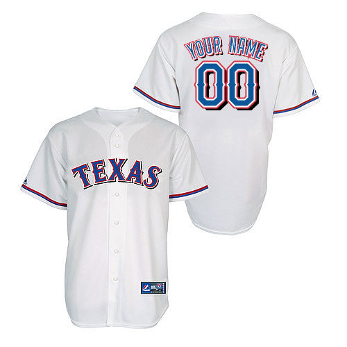 Men's Texas Rangers Custom Authentic Game jersey White