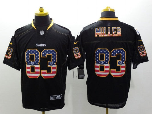 Men's Pittsburgh Steelers Heath Miller #83 Black Game jersey