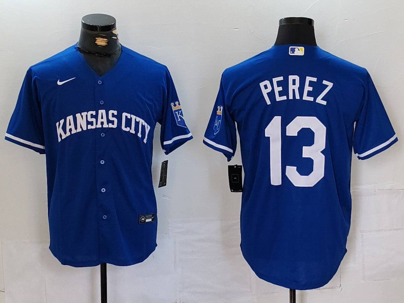 Men's Kansas City Royals Salvador Perez #13 Royal Replica Player jersey