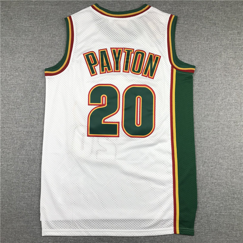 Men's Seattle Supersonics Gary Payton #20 White Throwback Swingman Jersey