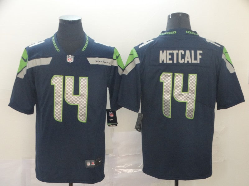 Men's Seattle Seahawks DK Metcalf #14 Navy Game jersey