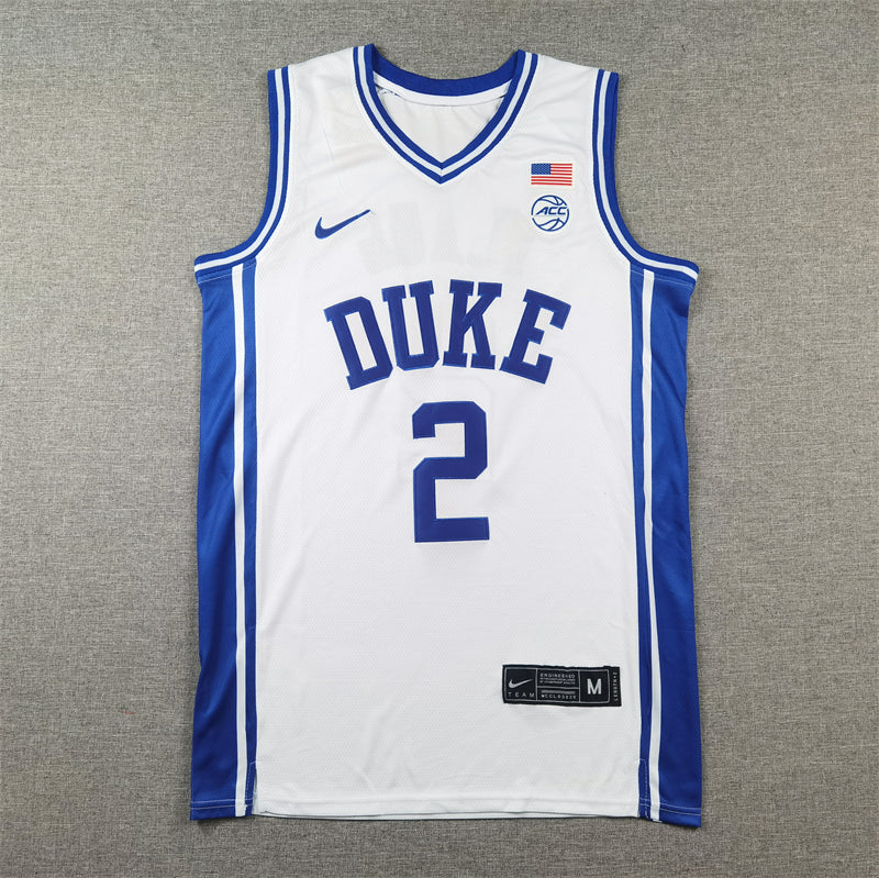 Men's Duke Blue Devils Cooper Flagg #2 White Replica Basketball Jersey