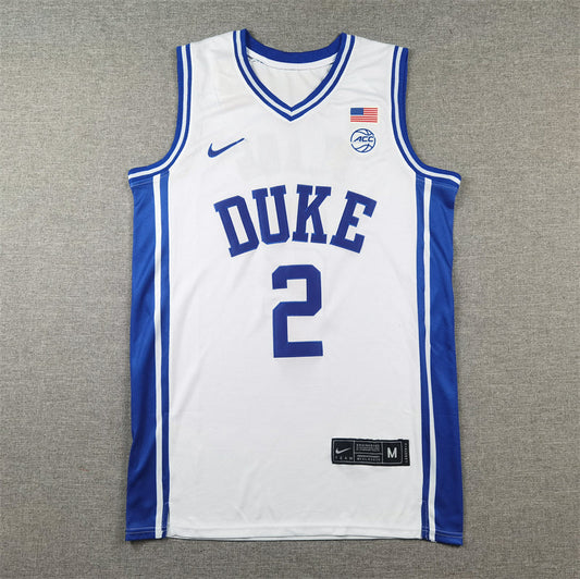 Men's Duke Blue Devils Cooper Flagg #2 White Replica Basketball Jersey