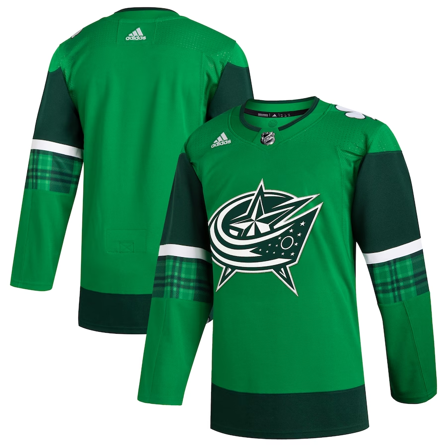 Men's Columbus Blue Jackets Kelly Green 2023 St. Patrick's Day Primegreen Authentic Blank jersey