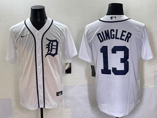Men's Detroit Tigers Dillon Dingler #13 White Home Replica Player Jersey