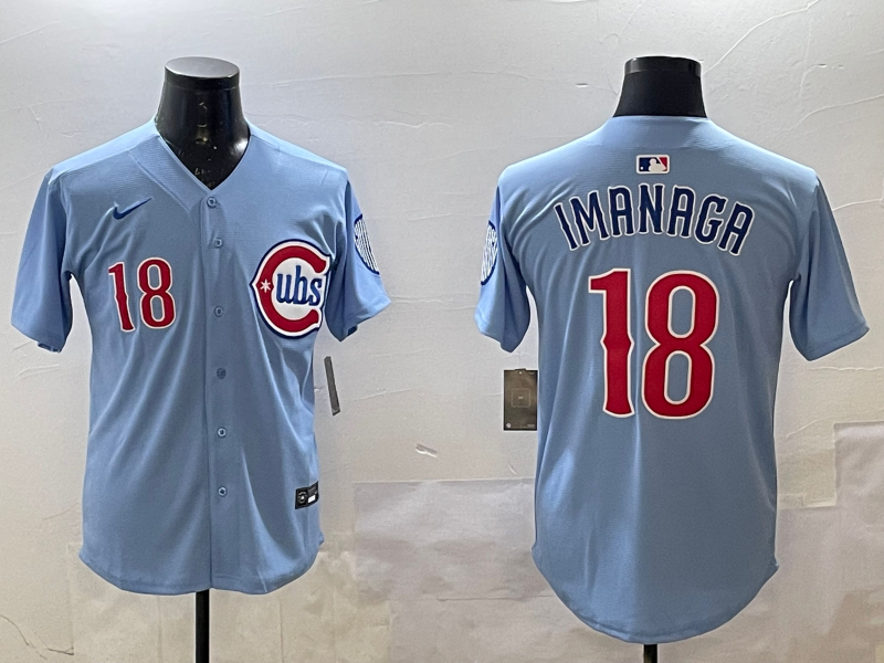 Men's Chicago Cubs Sh������������ta Imanaga #18 Baby Blue 2nd Alternate Limited Player jersey