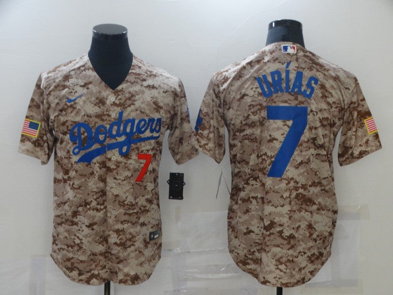Men's Los Angeles Dodgers Julio Urias #7 Camouflage Replica Player jersey