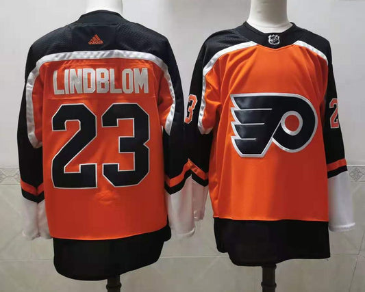 Men's Philadelphia Flyers Oskar Lindblom #23 Orange Replica Player jersey