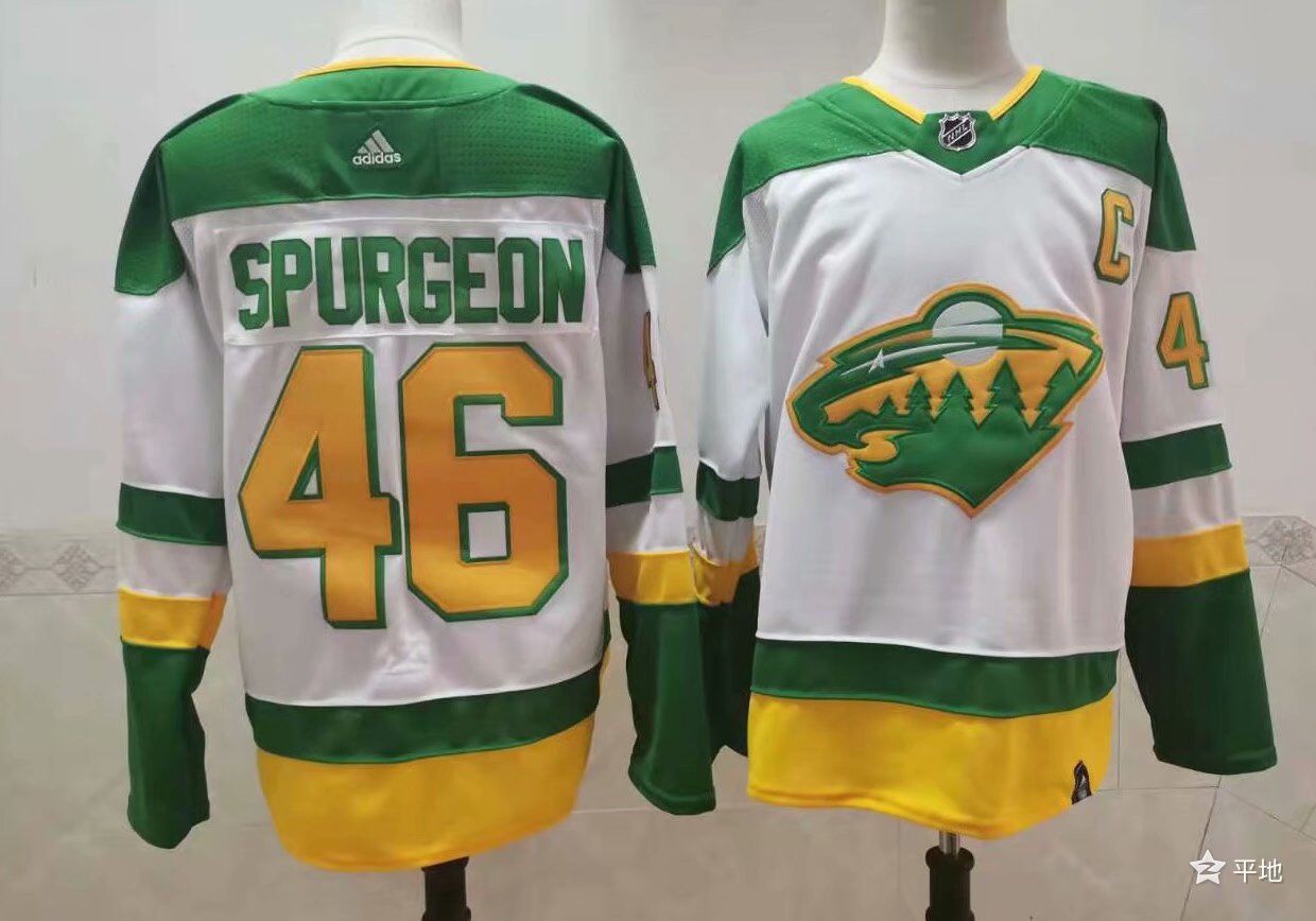 Men's Minnesota Wild Jared Spurgeon #46 White Breakaway Player jersey