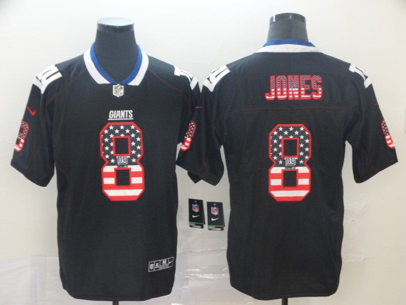 Men's New York Giants Daniel Jones #8 Black Game Player jersey