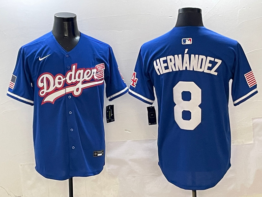 Men's Los Angeles Dodgers Enrique Hernandez #8 Royal Team Jersey