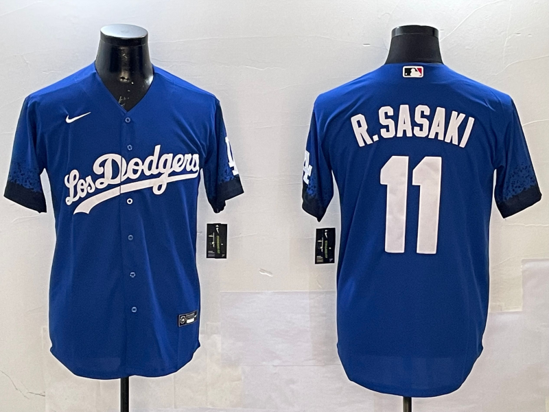 Men's Los Angeles Dodgers Roki Sasaki #11 Royal Replica Game jersey