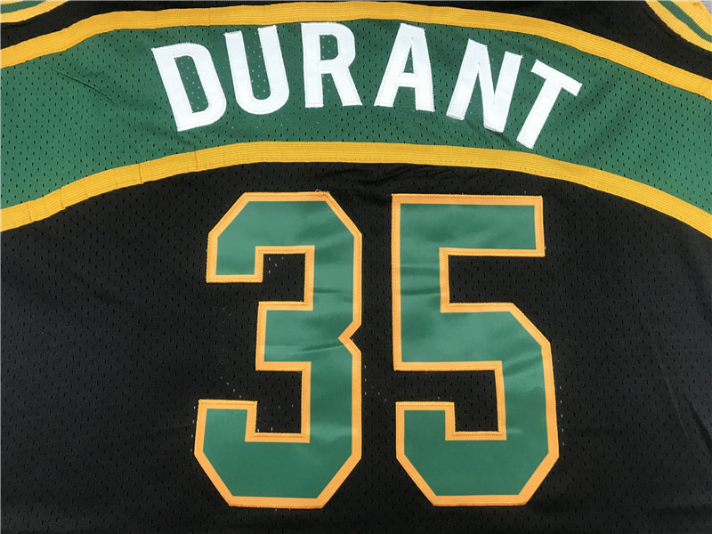 Men's Seattle Supersonics Kevin Durant #35 Black Throwback Swingman Jersey