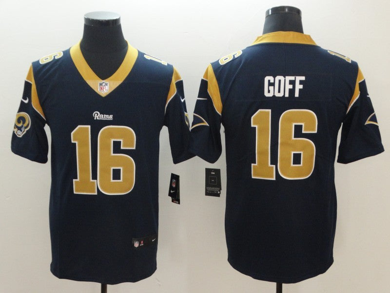 Men's Los Angeles Rams Jared Goff #16 Navy Game jersey