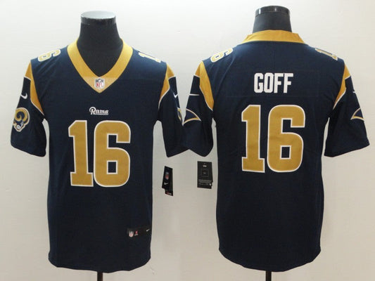 Men's Los Angeles Rams Jared Goff #16 Navy Game jersey
