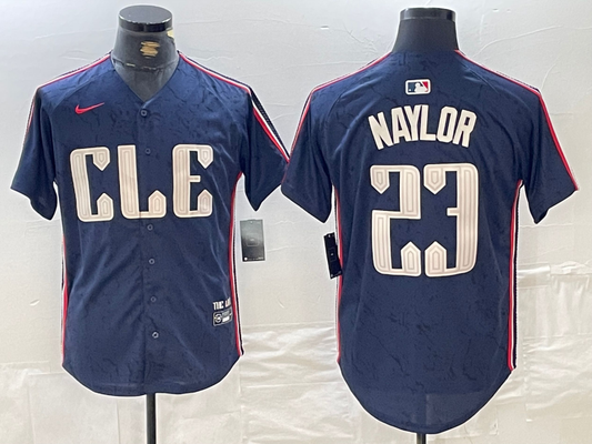 Men's Cleveland Guardians Bo Naylor #23 Navy 2024 City Connect Limited jersey