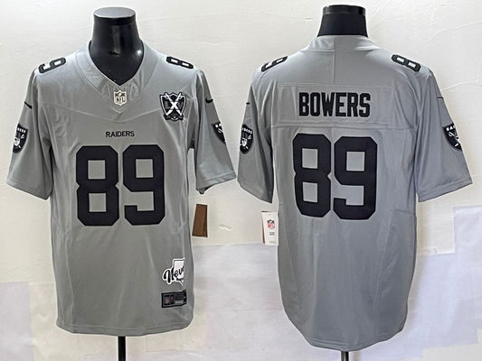 Men's Las Vegas Raiders Brock Bowers #89 Gray Game Player Jersey