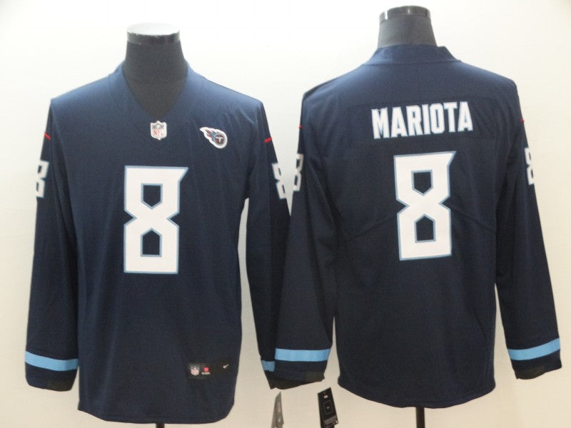 Men's Tennessee Titans Marcus Mariota #8 Navy Player Game jersey