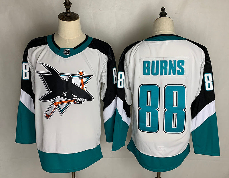 Men's San Jose Sharks Brent Burns #88 White Breakaway jersey