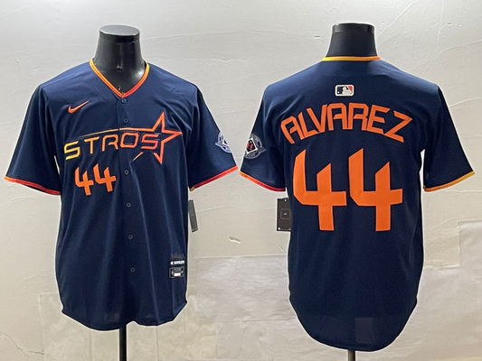 Men's Houston Astros Yordan Alvarez #44 Navy 2025 City Connect Limited Player jersey