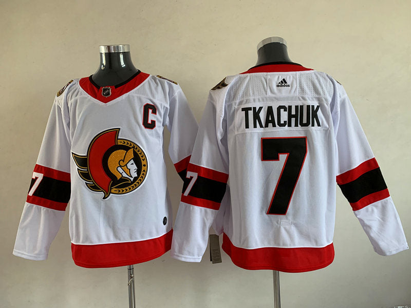 Men's Ottawa Senators Brady Tkachuk #7 White Player Game jersey