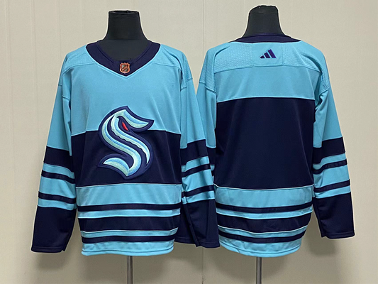 Men's Seattle Kraken Blue Blank Player jersey