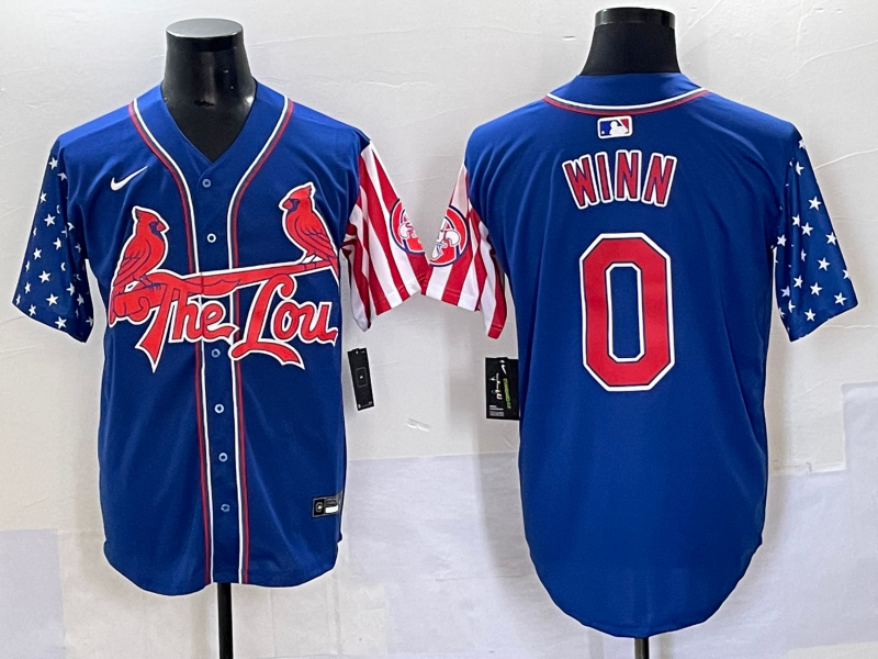 Men's St. Louis Cardinals Masyn Winn #0 Royal Replica Game Jersey