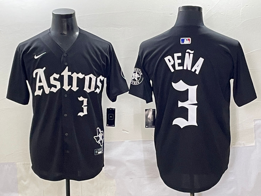 Men's Houston Astros Jeremy Pena #3 Black Team Player Jersey