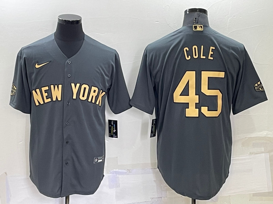 Men's New York Yankees Gerrit Cole #45 Gray Replica Player jersey