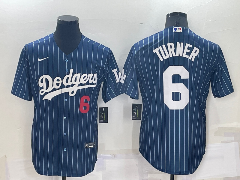 Men's Los Angeles Dodgers Trea Turner #6 Blue Player jersey