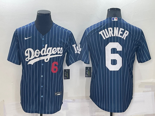 Men's Los Angeles Dodgers Trea Turner #6 Blue Player jersey
