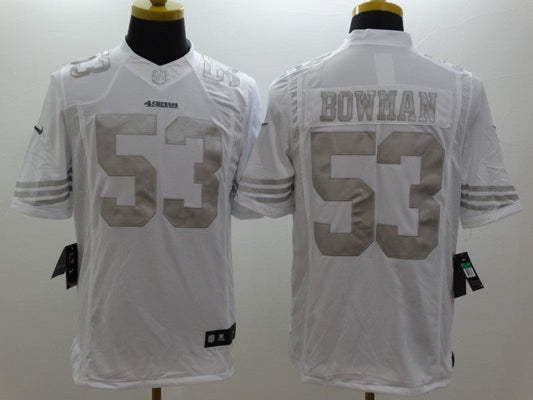 Men's San Francisco 49ers Navoro Bowman #53 White Player Game jersey