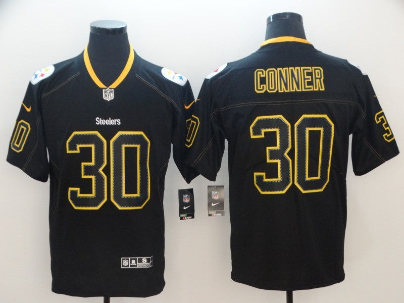Men's Pittsburgh Steelers James Conner #30 Black Game jersey