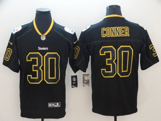 Men's Pittsburgh Steelers James Conner #30 Black Game jersey