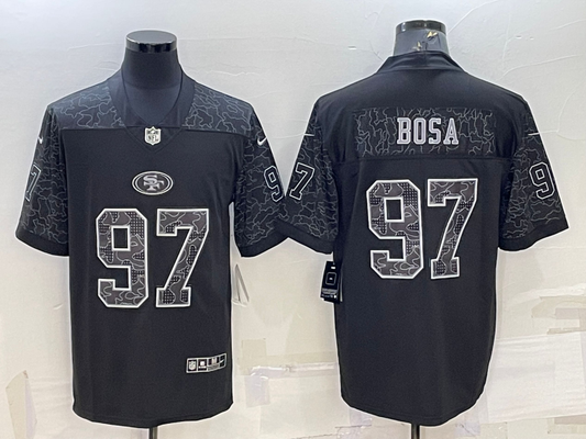 Men's San Francisco 49ers Nick Bosa #97 Black Retired Player RFLCTV Limited jersey