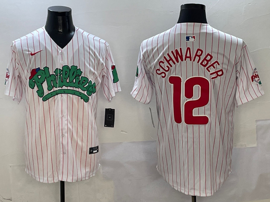 Men's Philadelphia Phillies Kyle Schwarber #12 White Player jersey