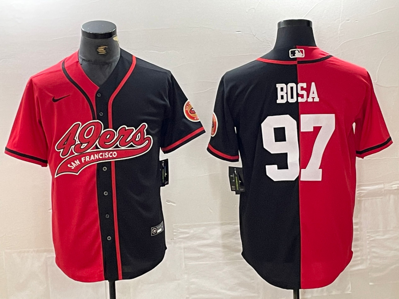 Men's San Francisco 49ers Nick Bosa #97 Red/Black Game Player jersey Joint Edition