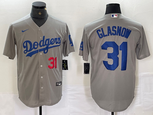 Men's Los Angeles Dodgers Tyler Glasnow #31 Gray Replica Game jersey