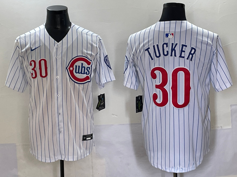 Men's Chicago Cubs Kyle Tucker #30 White Game Player Jersey