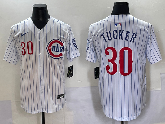 Men's Chicago Cubs Kyle Tucker #30 White Game Player Jersey